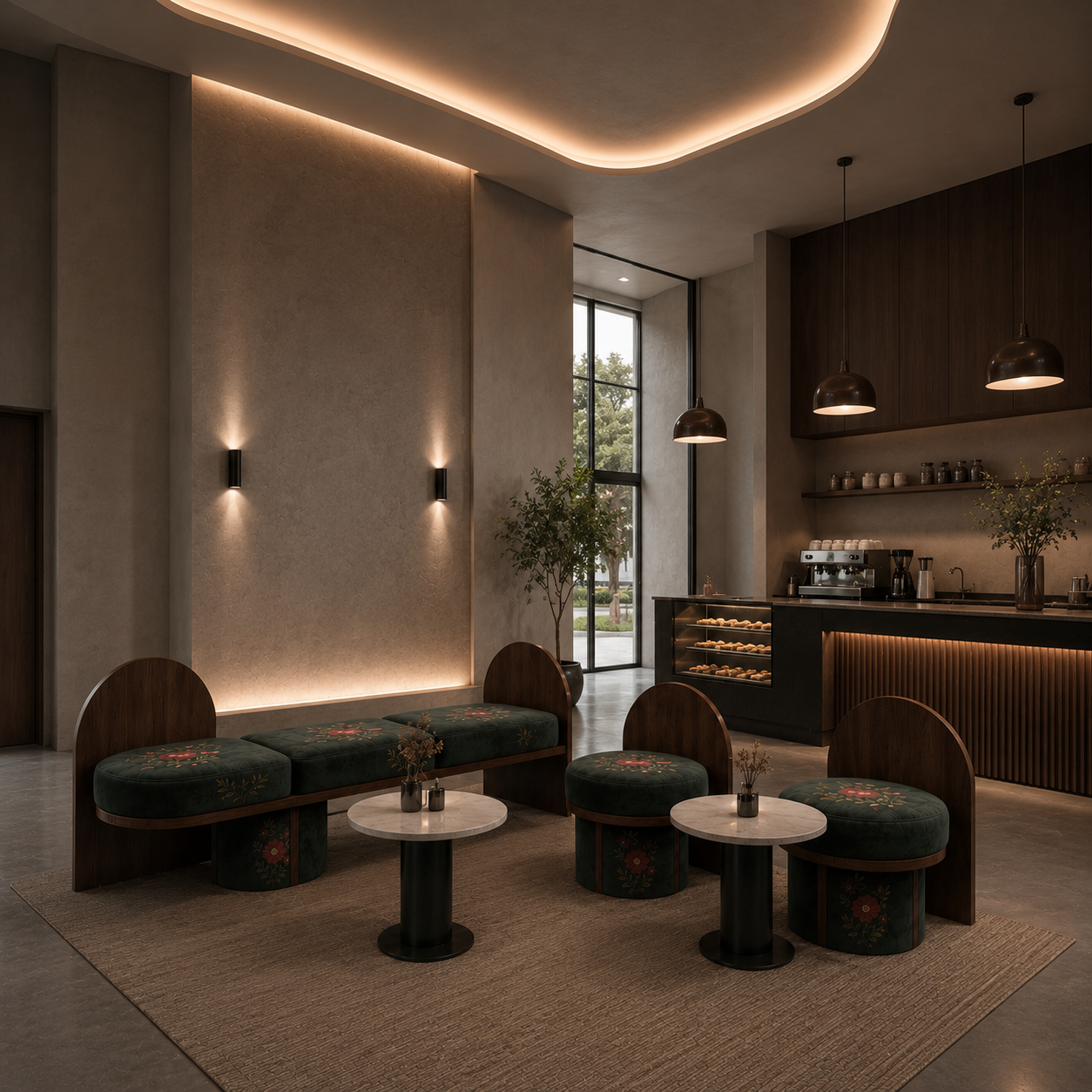 Saref Berjer & Bench Set